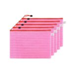 Pink Mesh Zip Document Pouch Set