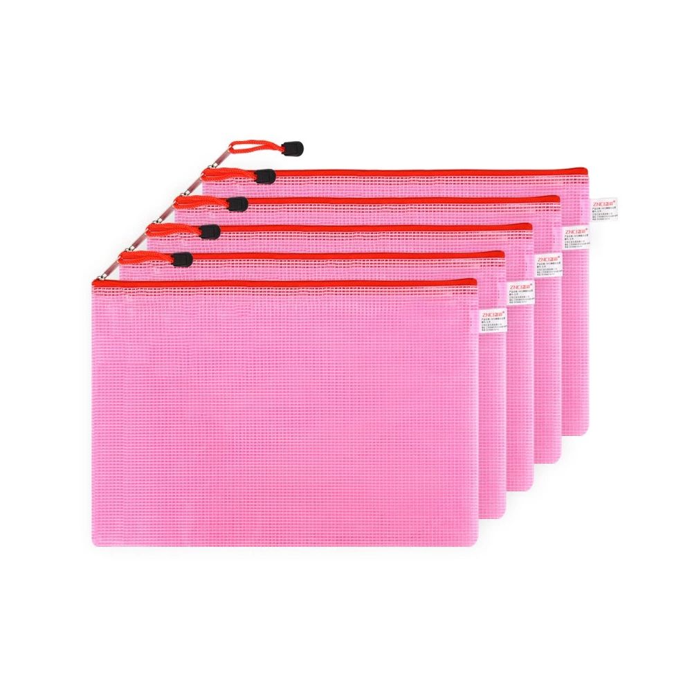 2CPP (29) Pink Mesh Zip Document Pouch Set - Image 1