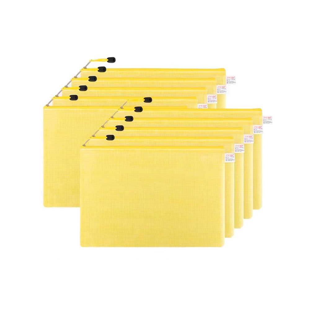 2CPP (30) Yellow Mesh Zip Document Pouch Set - Image 1